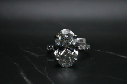 8.02 Oval Cut Lab Grown Diamond Engagement Ring