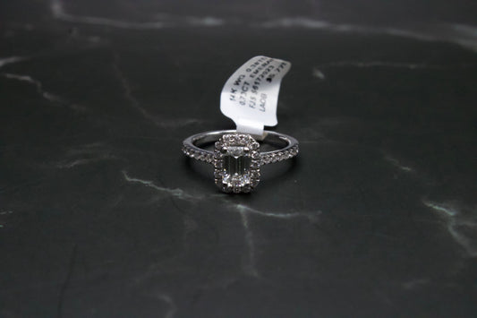 1.11 Emerald Cut Natural Diamond Engagement Ring