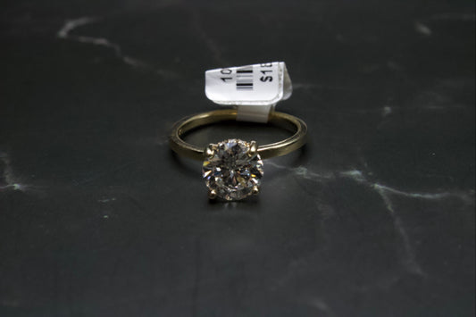 2.0 Round Cut Natural Diamond Engagement Ring