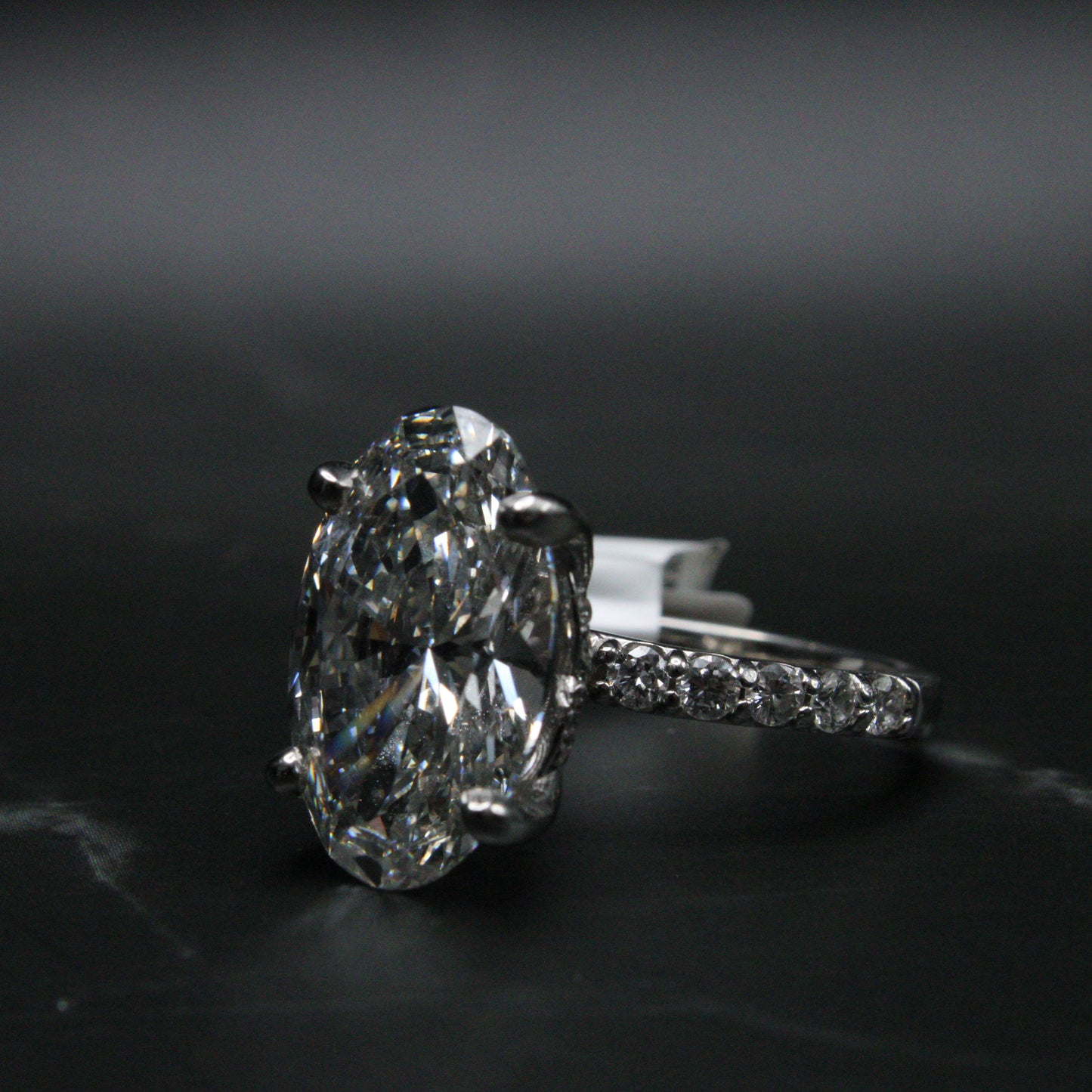 8.02 Oval Cut Lab Grown Diamond Engagement Ring